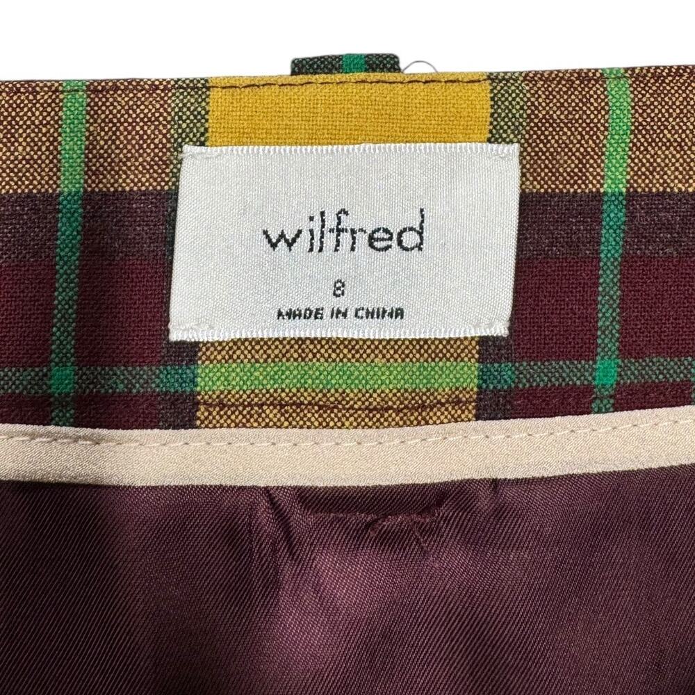 Aritzia Wilfred Leona Skirt Gold Rustique 8 New NWT Plaid Pencil Button Front - Picture 6 of 8